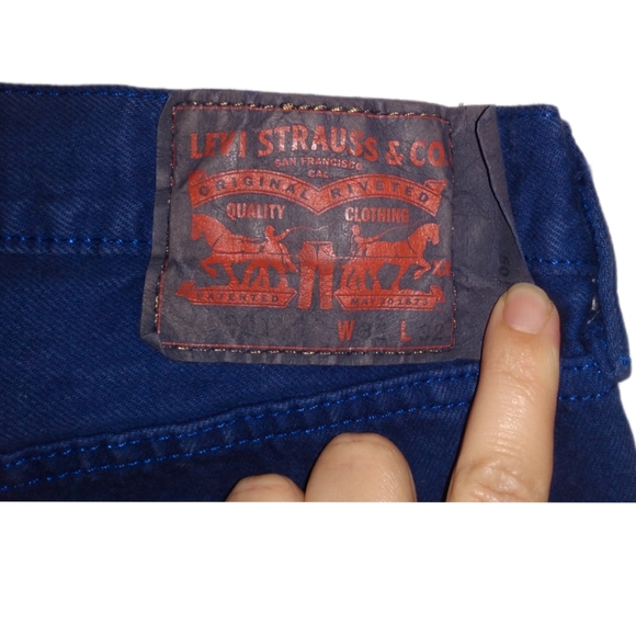 🔴 SALE Levi's 505 Purple Button Fly Jeans Size 32x32 - Picture 7 of 9